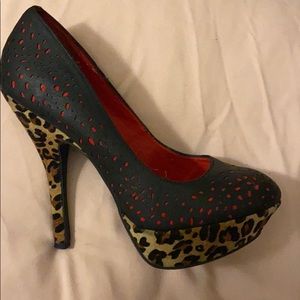 Leopard Black and Red Stillettos